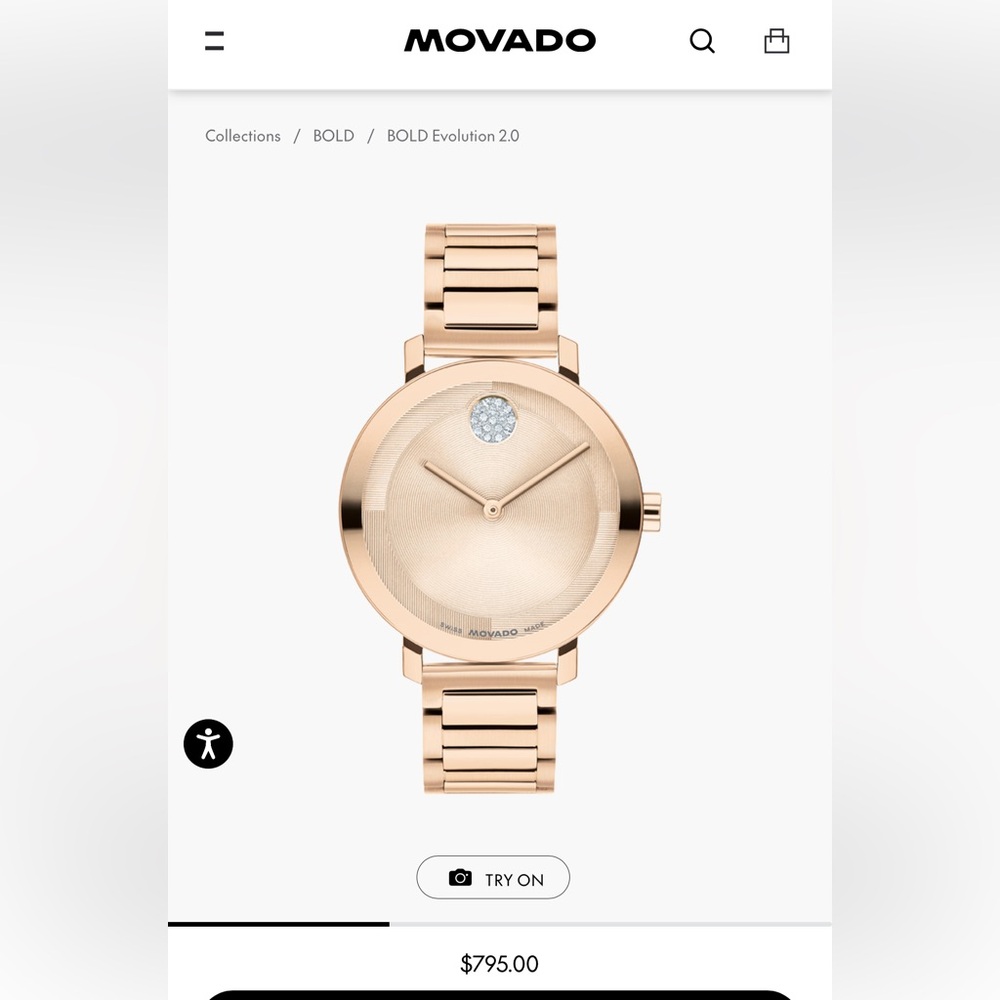 Authentic Movado Bold Evolution 2.0 in Rose Gold